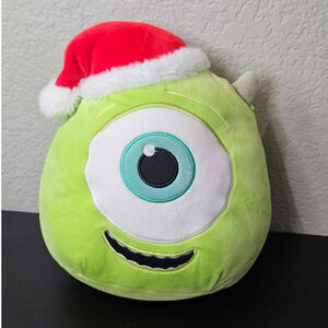Squishmallow Monsters Inc Mike WAZOWSKI Plush Santa Hat Christmas Disney 10"